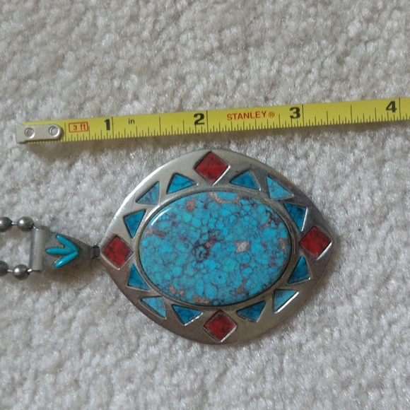 Stone and metal pendant with 925 silver chain - Picture 6 of 6